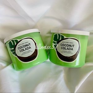 2 NEW BBW COCONUT COLADA 3 WICK CANDLES